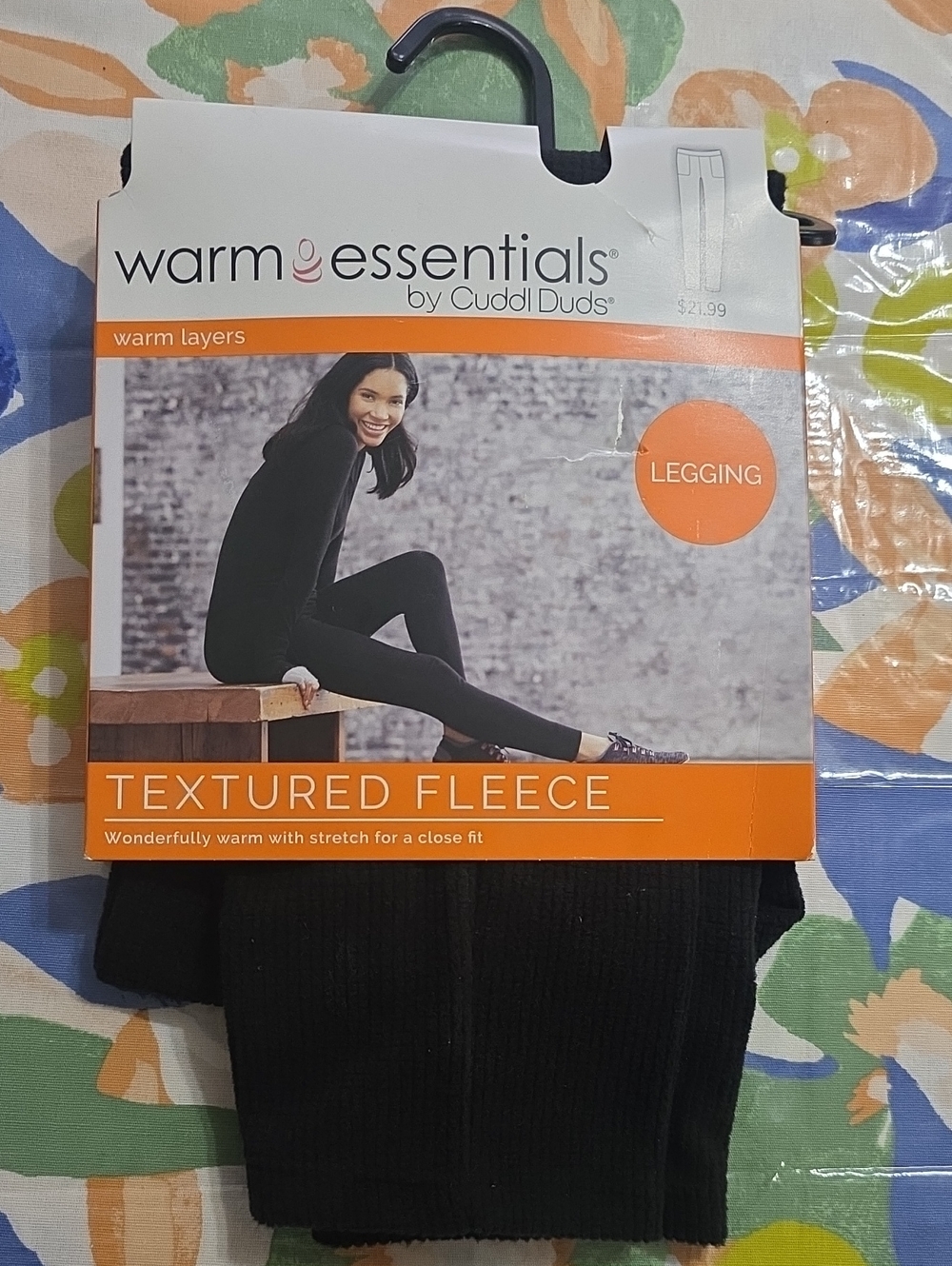 Cuddl Duds Black Textured Fleece Leggings
